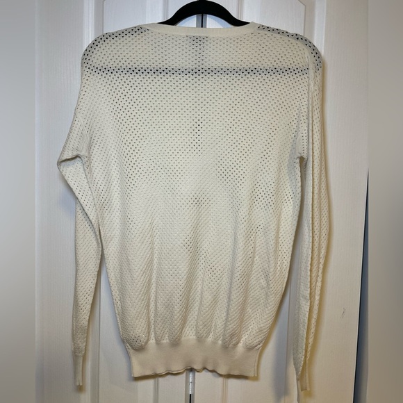 Theory - White Cream Long sleeve Open Knit Sweater Size XS/S - Picture 2 of 8